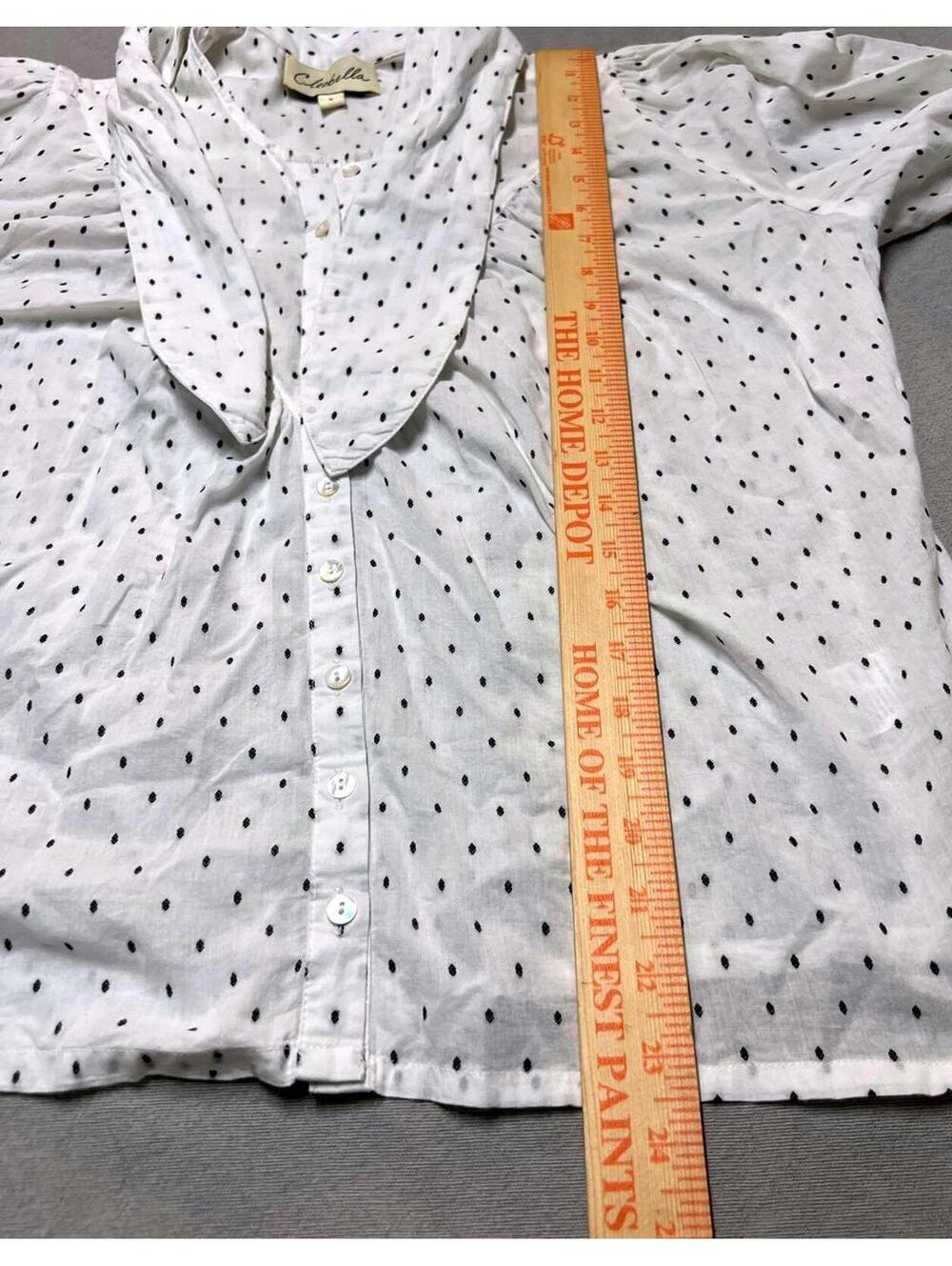 Cleobella Romantic Boho Polka Dot Top with Neck Tie - Size Small - Picture 5 of 6